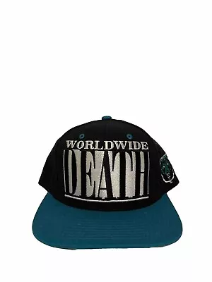 Mishka Worldwide Death Black & Teal Snaoback Hat Embroidered • $32.50