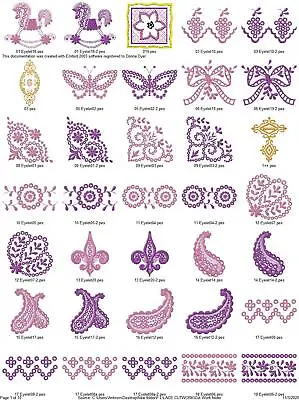 338 CUTWORK AND LACE QUILTING DESIGN SET 1 Embroidery Machine Design Pattern PES • $7.95