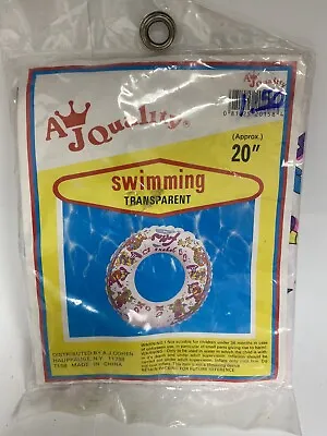 Vintage AJ Quality Inflatable 20” Swim Ring Pool Tube From The 80s 90s RETRO VTG • $22.99