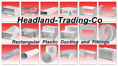 £4.50 • Buy 204mm X 60mm Flat Channel Rectangular Plastic Ducting Extractor Fan Bath Kitchen