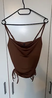 Women’s Brown Zaful Cowl Neck Drawstring Cami Top • £8