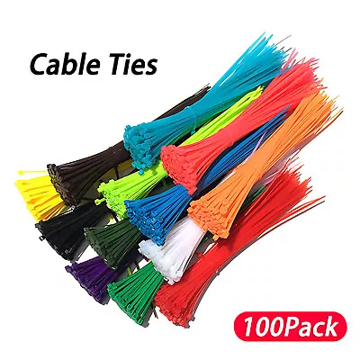 100pcs Cable Ties Zip Ties Nylon UV Stabilised Bulk Colourful Cable Ties • $16.23