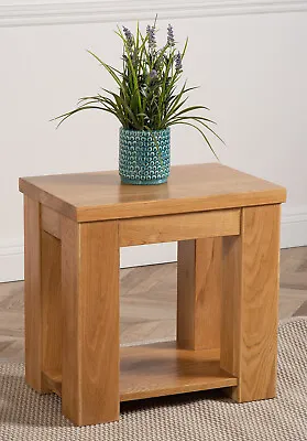 Dakota Solid Oak Lamp Table | Natural Oak Wood Occasional Table • £209