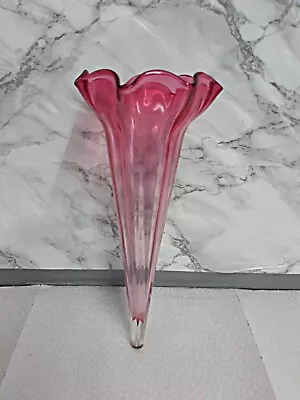 Antique Victorian Cranberry Glass Epergne Vase • £15