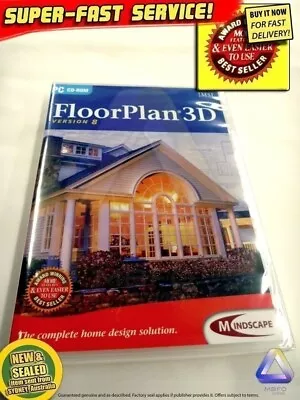 FLOORPLAN Software For Windows PC (NEW) 3D+2D CAD Design Floor Plan Building DIY • £44.22