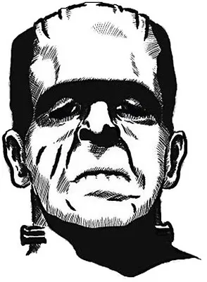 Frankenstein Monster Bumper Sticker Helmet Sticker Black And White Laptop Decal  • $2.48