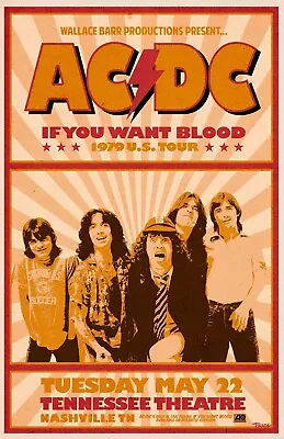 $18.95 • Buy AC/DC 13  X 19  Reproduction Concert Poster Archival Quality 