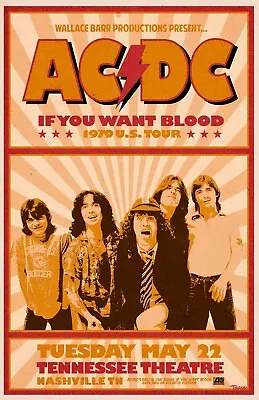 AC/DC 13  X 19  Reproduction Concert Poster Archival Quality  • $19.95