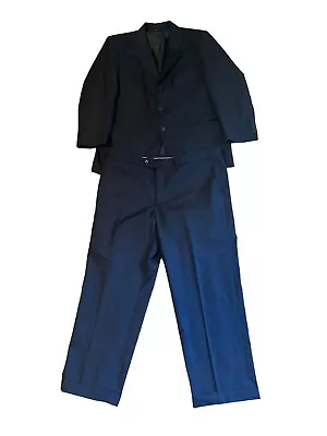 Hugo Boss Men’s Black Double Breasted 2 Piece Suit. Size 46R Pants 40x28 • $80