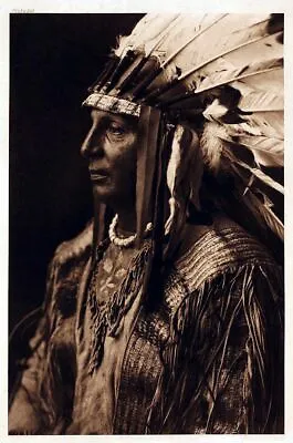 £4.20 • Buy Native American Indian Chief White Shield Photo Art Print Picture