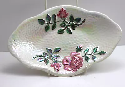 Maling Lustre Ware Rose Design Dish • £6