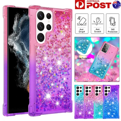 $13.99 • Buy For Samsung S23 S22 S21/S20 FE Ultra S10 S9 Plus Case Clear Liquid Glitter Cover