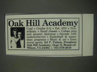 1991 Oak Hill Academy Advertisement • $19.99