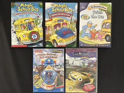 Lot Of 5 Dvds Magic School Bus Catch The Bus Auto Good Geo Trax On DVD • $13.46