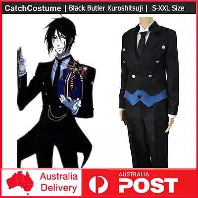 $49.68 • Buy Anime Black Butler Kuroshitsuji Sebastian Michaelis Uniform Cosplay Costume Suit
