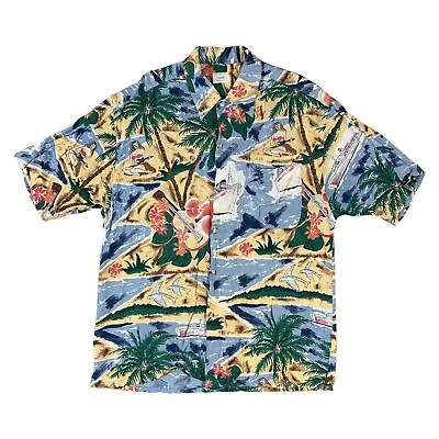 Canda Hawaiian Shirt Patterned Abstract Multicoloured Festival Mens Medium • £17.99