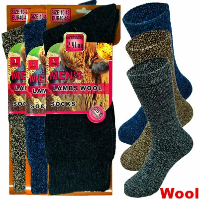 3 Pairs Mens Winter Heavy Duty Merino Lambs Wool Warm Thermal Boots Socks 10-13 • $11.88
