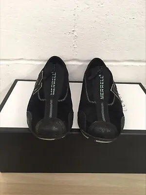Merrell Arabesque J76446 Black Leather Walking Flat Shoes Zip Up Women's Size 7 • $34.99