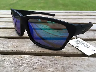 Maxx HD Sunglasses Cobra 2.0 Black Smoke Lens Mirrored Blue Green • $19.95