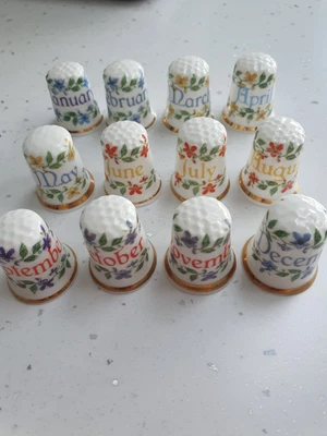 £12.50 • Buy Months Of The Year THIMBLE SET Fine Bone China