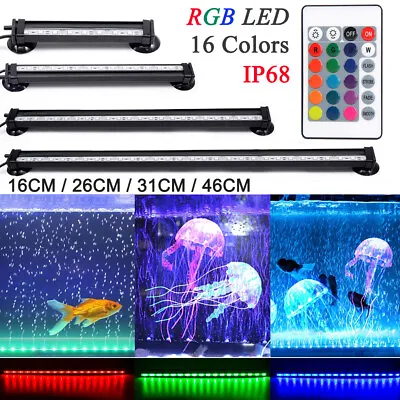 £12.99 • Buy 61CM RGB LED Air Bubble Curtain Submersible Light Fish Tank Aquarium Lamp 2W -6W
