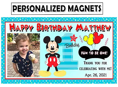 12 Mickey Mouse Fun To Be One 1st Birthday Party Favors Photo Magnets • $13.99