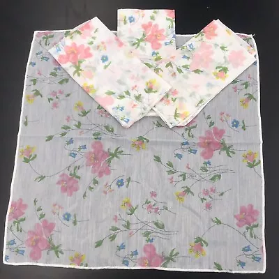 Vintage VERA Neumann Set Of 4 Cloth Napkins Spring Flowers 16  Square • $32.75