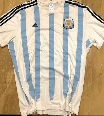 Lionel Messi Argentina World Cup Soccer Adidas Cotton Jersey • $50