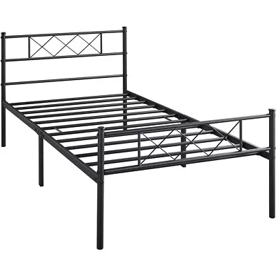 Twin Full Queen King Metal Platform Bed Frame W/Headboard Footboard • $59.99