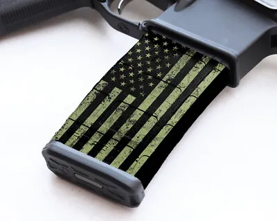 Magazine Wrap SUBDUED GRUNGE GREEN FLAG AR Vinyl Skin 5.56 Airsoft ARM30-1024 • $12.99