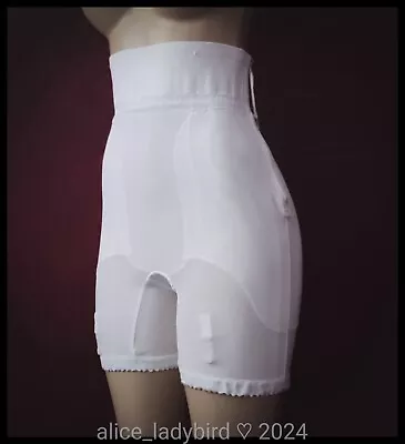 HI-WAIST Vintage FIRM Long Leg GIRDLE Garters PANTY Shorts ZIP ~XL • $42