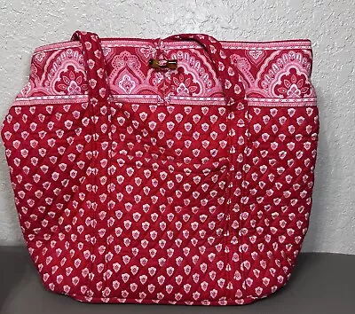 Vera Bradley Quilted Medium/Large Shoulder Handbag Nantucket Red White Tote • $24.99