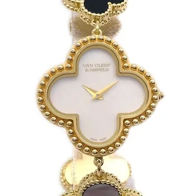 Van Cleef & Arpels Mother Of Pearl Alhambra ARF53500 Quartz Watch 18KYG 29116 • $16800