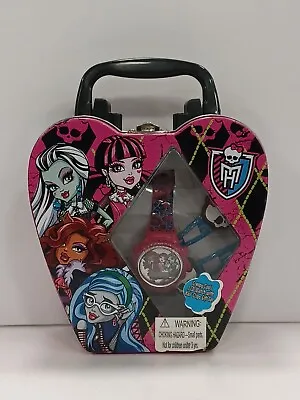 Monster High CREAPY COOL LCD WATCH & HAIR CLIPS In METAL TIN Tote/Purse • $39.99