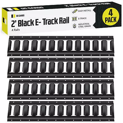 DC Cargo E Track Tie Down Rail 2 Ft. Black/Silver Steel  Rail 1246810 Pack • $28.99