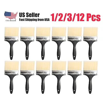 4  Home Paint Brushes Latex Or Oil Based Paints For Indoor Or Outdoor (1~12 Pcs) • $8.99