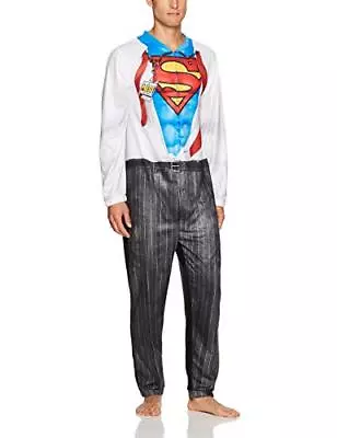 Superman Mens Clark Kent Graphic Non-Footed Union Suit Zipper Pajamas Costume • $18.99