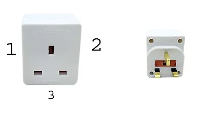2pcs Multi Wall Adaptor 3 Way Indoor Triple Socket Plug UK 3-Pin 13A 250V • £7.95