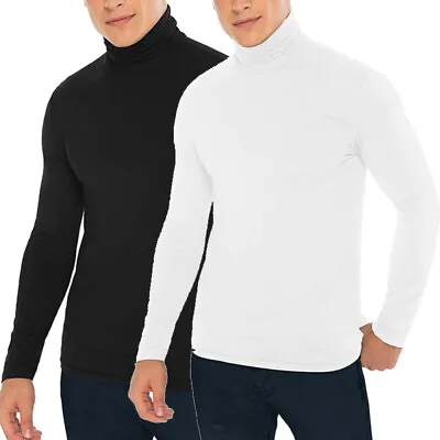 Men Warm Long Sleeve Thermo Tops Mock Neck Undershirt Base Layer Shirt Pullover • $17.85