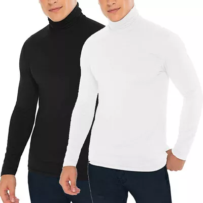 Men's Mock Turtleneck T-Shirt Solid Long Sleeve Pullover Basic Undershirt Tops • $17.85