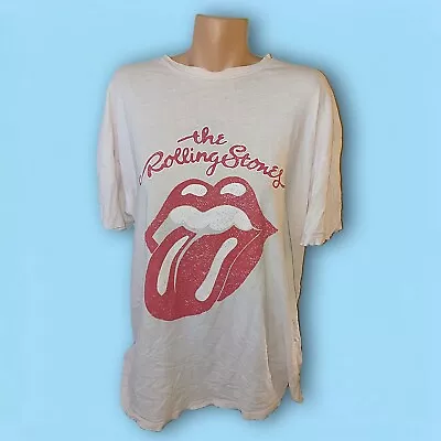 Palest Pink Super Oversize Rolling Stones Boyfriend Tshirt Small • $10