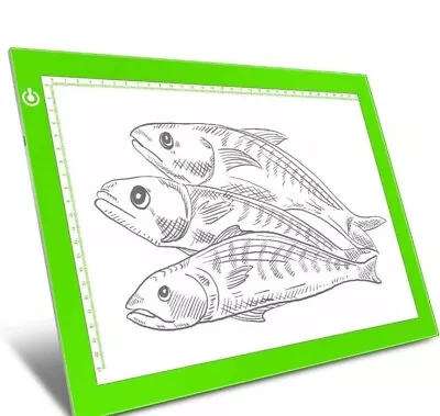 Green A4 Dimmable LED Artcraft Light Box Tracer Slim Light Pad Portable Tablet • £5.99