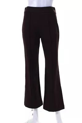 Staud Womens High Waist Ponte Pleated Flare Dress Pants Maroon Size Small • $76.85