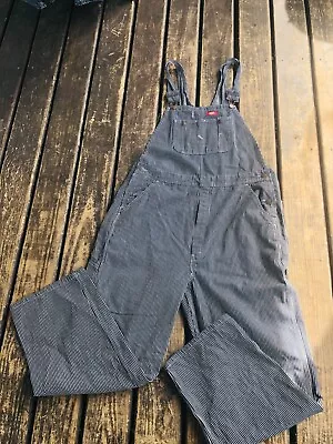 Dickies Mens 40x30* Striped Railroad Conductor Carpenter Bib Work Overalls A07 • $39.97