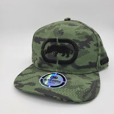 Ecko Unltd Hat Rhino Logo Baseball Cap Snapback Black Green Camo Adult Men • $25.20