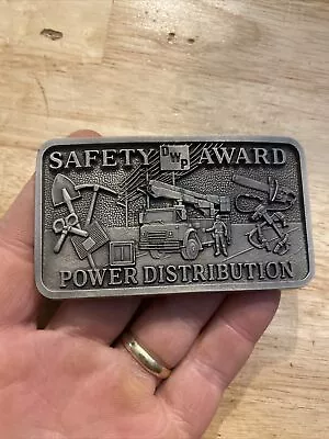 Jostens DWP Safety Award Belt Buckle Utility Power Coal Electric Collector Metal • $66