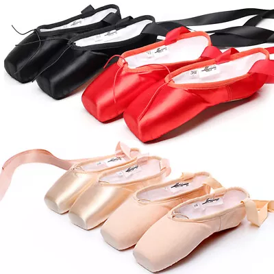 Women Pointe Toe Soft Sole Gymnastics Practice Shoes Slippers Dance Ballet Shoes • $35.78