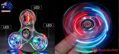 $9.99 • Buy LED Rainbow Fidget Spinner Luminous Glows In Dark Kid Stress Relief Fun Toy Xmas