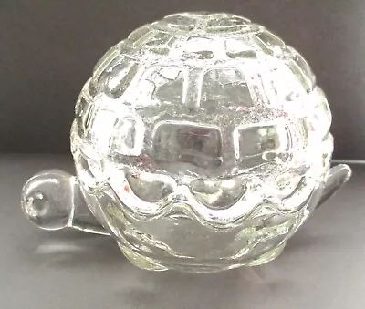 Vintage Anchor Hocking Box Turtle Clear Glass Candy Trinket Dish W/ Lid 2 Piece • $13.99