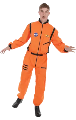 Mens Astronaut Costume Orange Spaceman Suit Nasa Uniform Armageddon Fancy Dress • £49.99